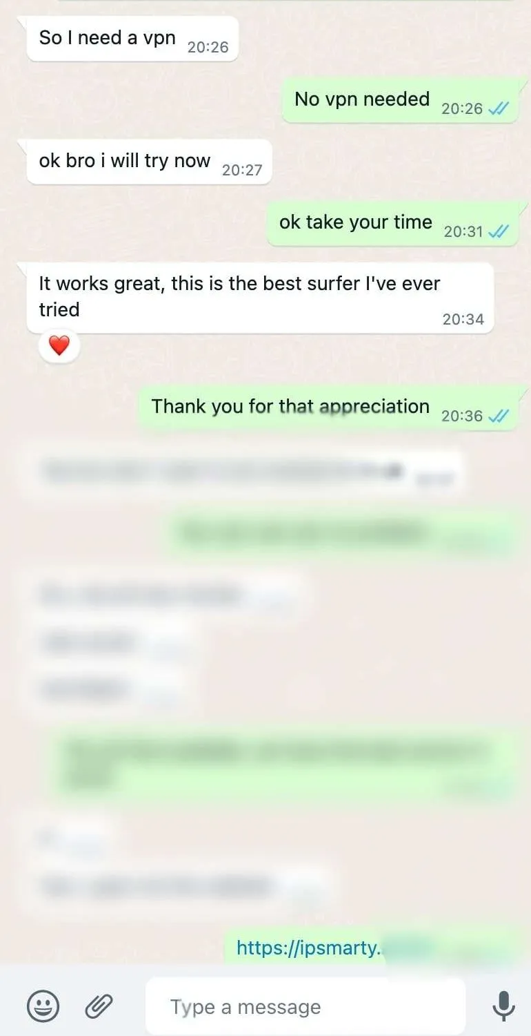 WhatsApp conversation: setup help ending with the customer confirming playback